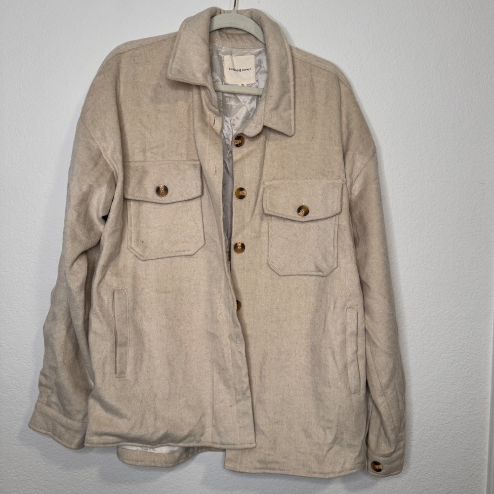 Thread & Supply Beige Shacket - Picture 4 of 11